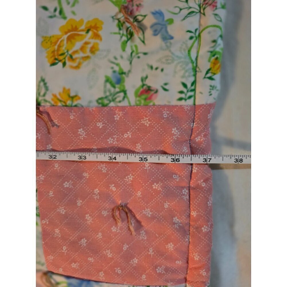 Vintage Shabby Chic Pink Cottagecore Patchwork Throw Blanket - Picture 6 of 11